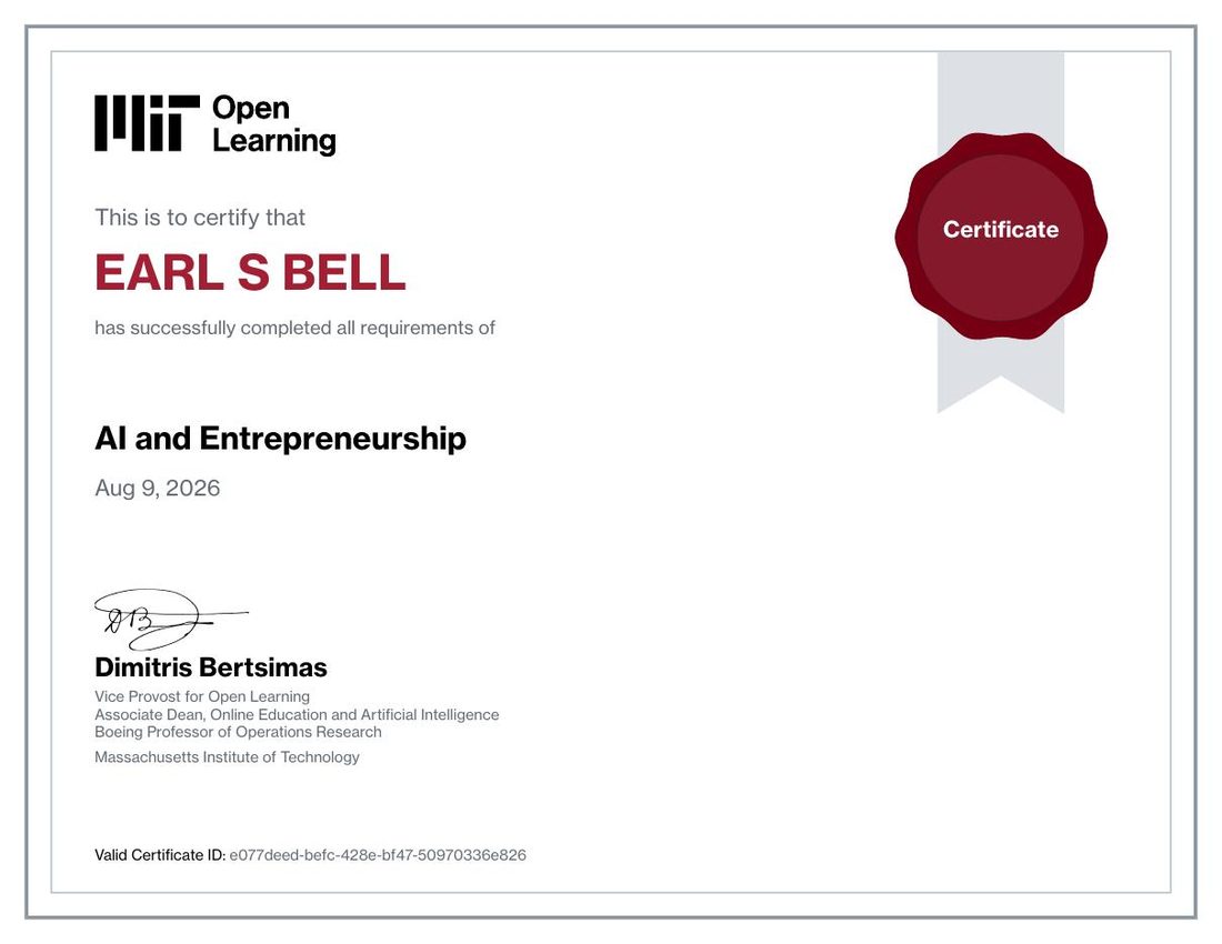 MIT Open Learning — AI and Entrepreneurship, Earl S. Bell