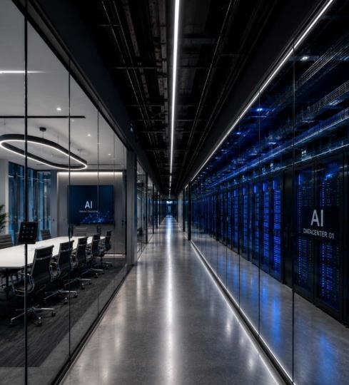 Data center corridor — mission-critical practice